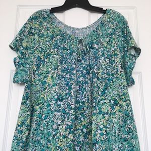 St. John’s Bay green cap sleeve shirt - 3X